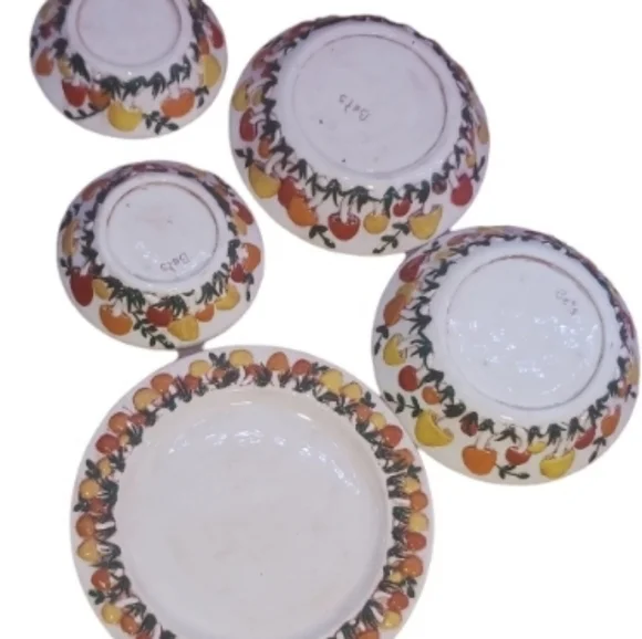5pc Arnels Mushroom 10.5” Dinner Plates Handmade Ceramic Pottery Cottage Core - Picture 7 of 11